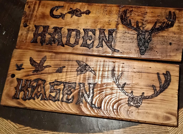 personalized handmade wall decor on cypress