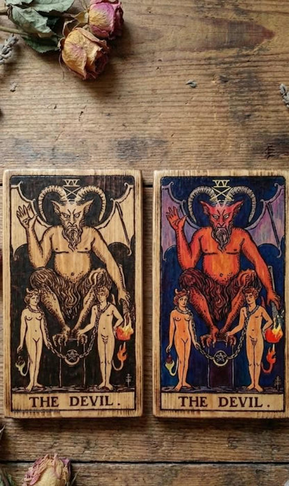 Handcrafted Wood Burned Tarot | Sinker Cypress Gothic Cards
