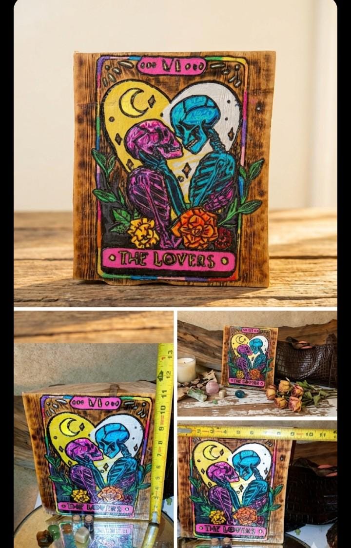 Handcrafted Wood Burned Tarot | Sinker Cypress Gothic Cards