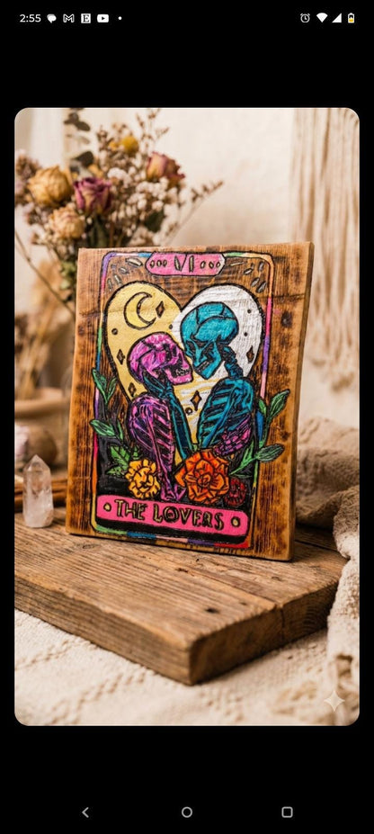 Handcrafted Wood Burned Tarot | Sinker Cypress Gothic Cards