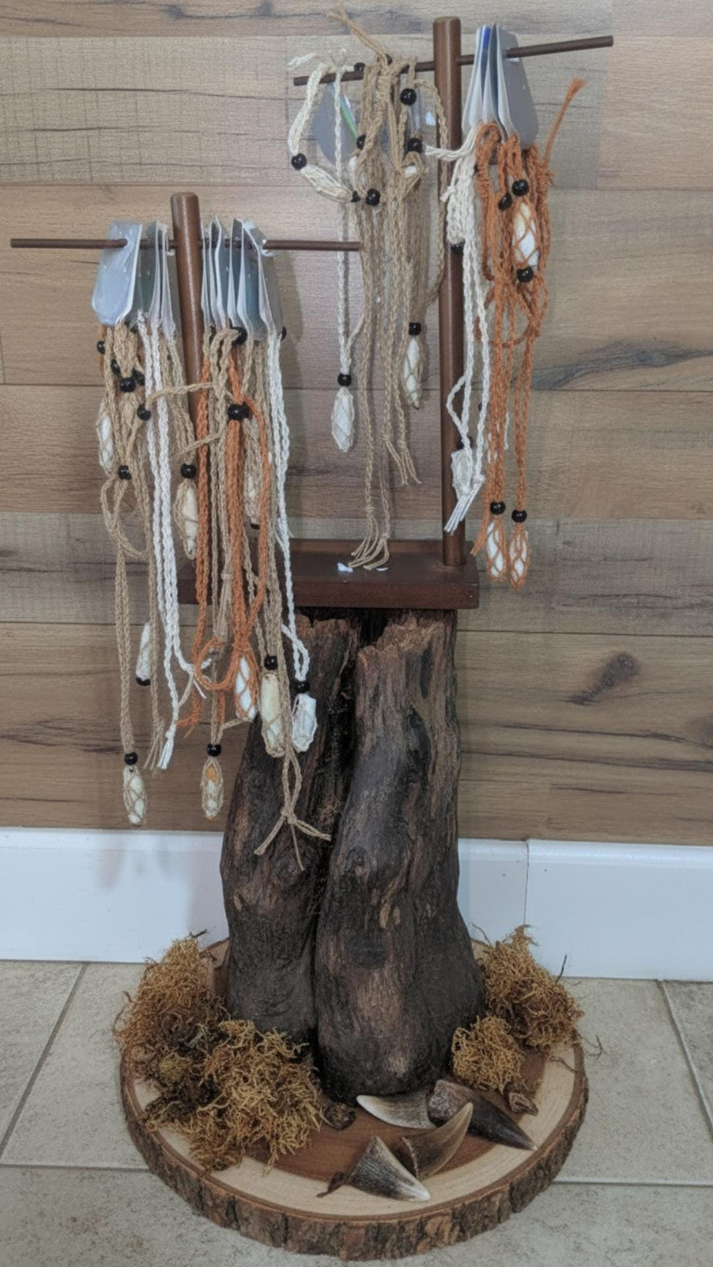 Handcrafted Louisiana Alligator Tooth Necklace Bracelet Set: Macramé Crochet Swamp Gothic Jewelry