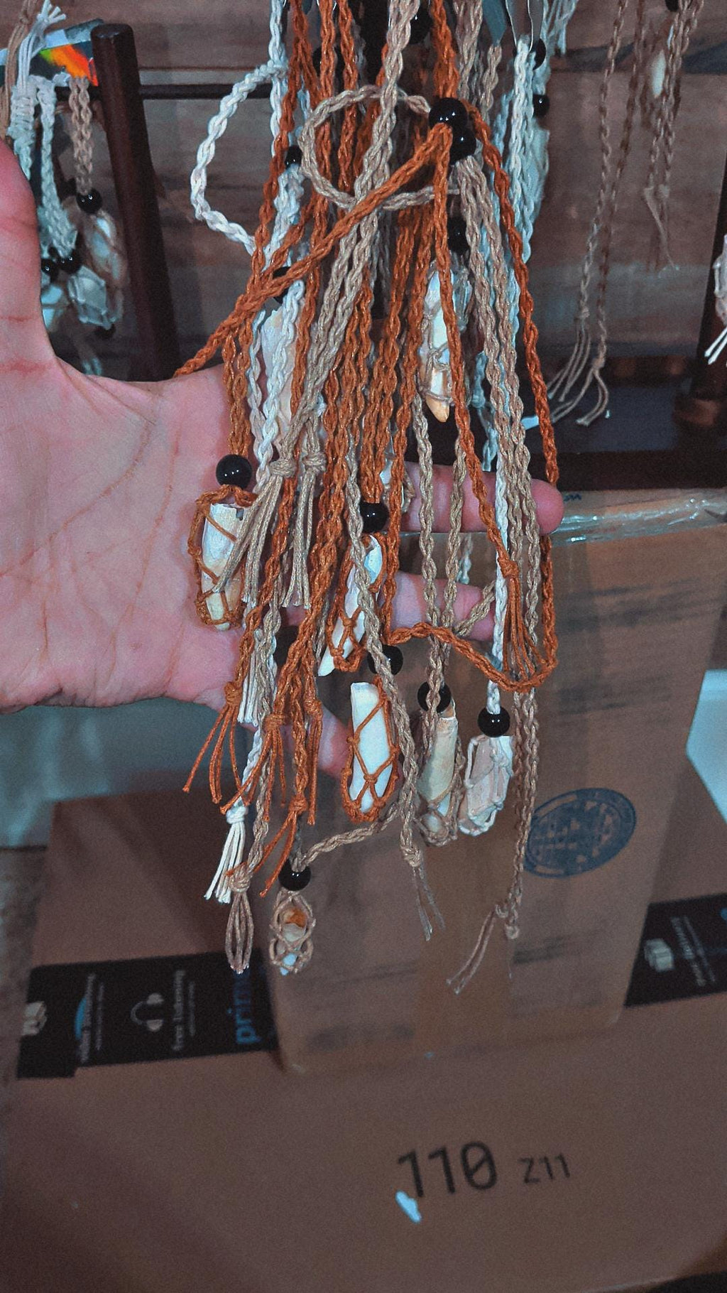 Handcrafted Louisiana Alligator Tooth Necklace Bracelet Set: Macramé Crochet Swamp Gothic Jewelry
