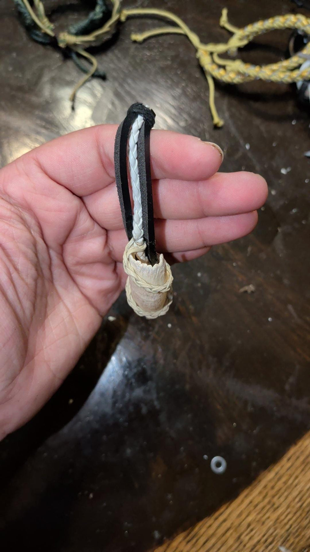 Handmade Alligator Tooth Bracelet – Braided Cord, Leather Wrap, Louisiana Jewelry