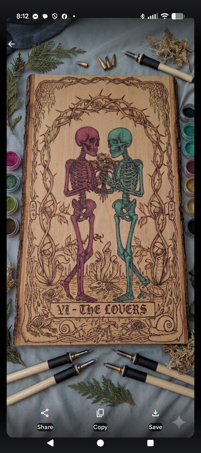 Handcrafted Wood Burned Tarot | Sinker Cypress Gothic Cards