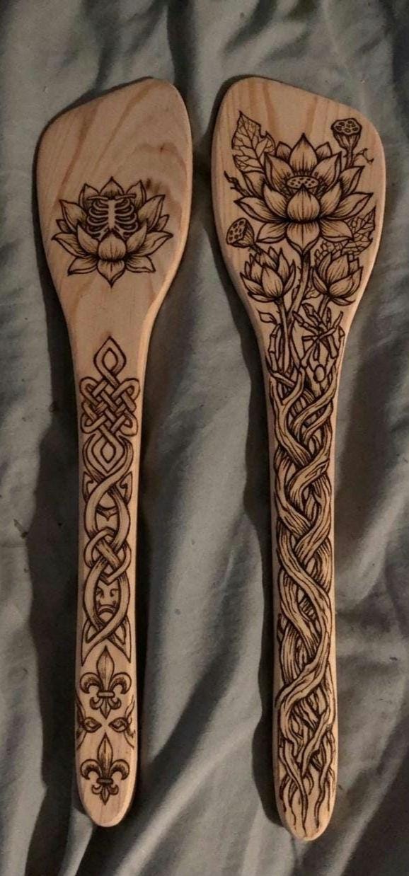 Hand-Burned Cypress Roux Paddle | Custom Louisiana Kitchen Utensil
