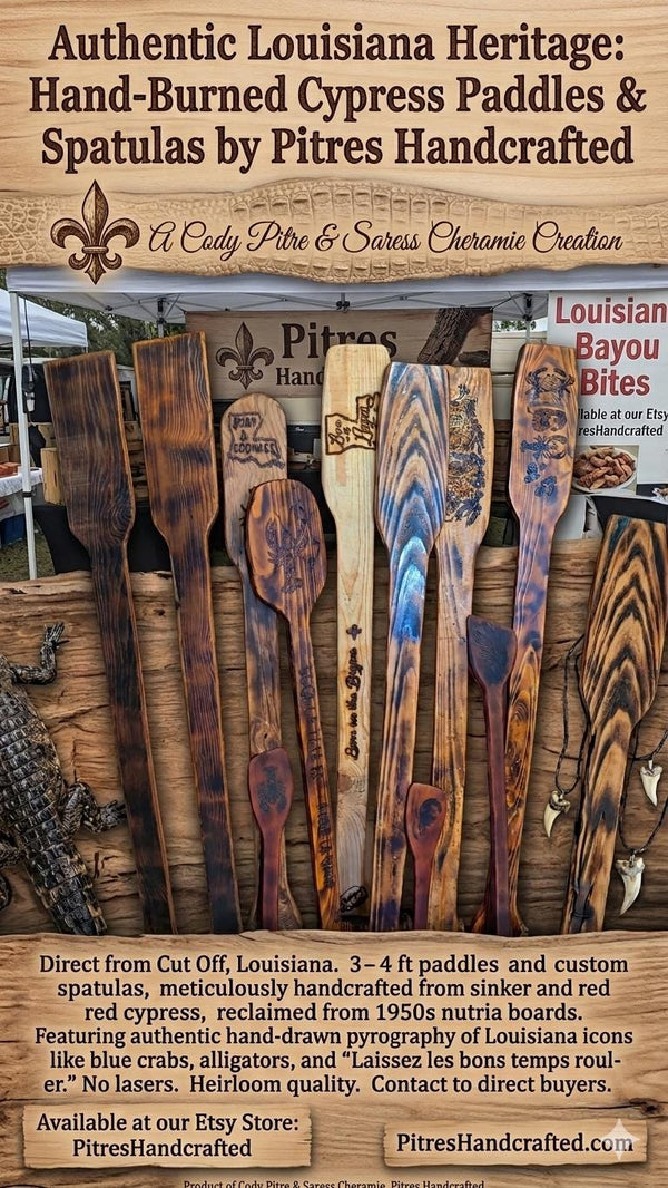 Hand-Burned Cypress large paddle |  Father's Day Man  Cave Decor