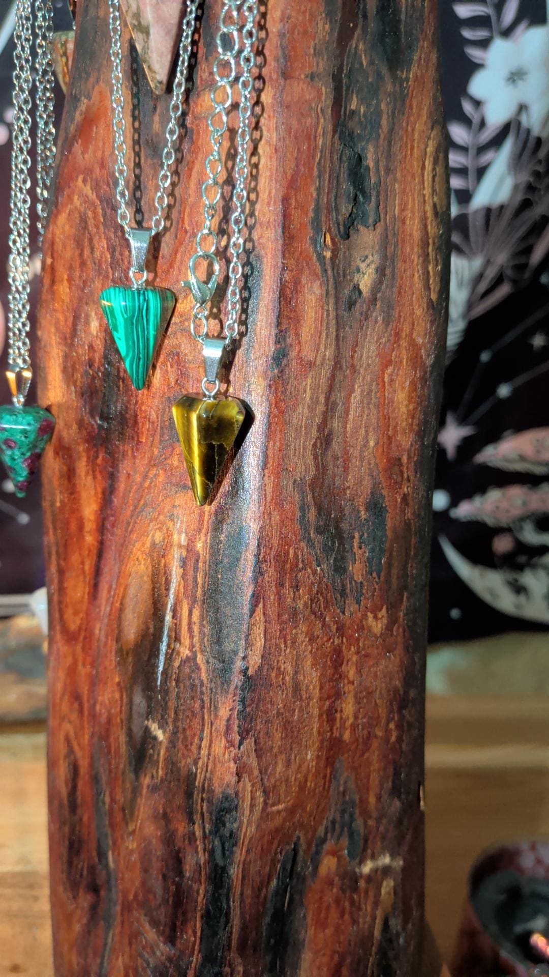 Crystal Pendulum Necklace | Alligator Tooth Talisman Jewelry