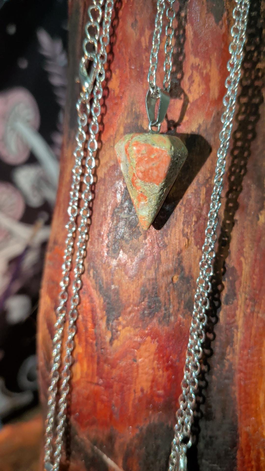 Crystal Pendulum Necklace | Alligator Tooth Talisman Jewelry