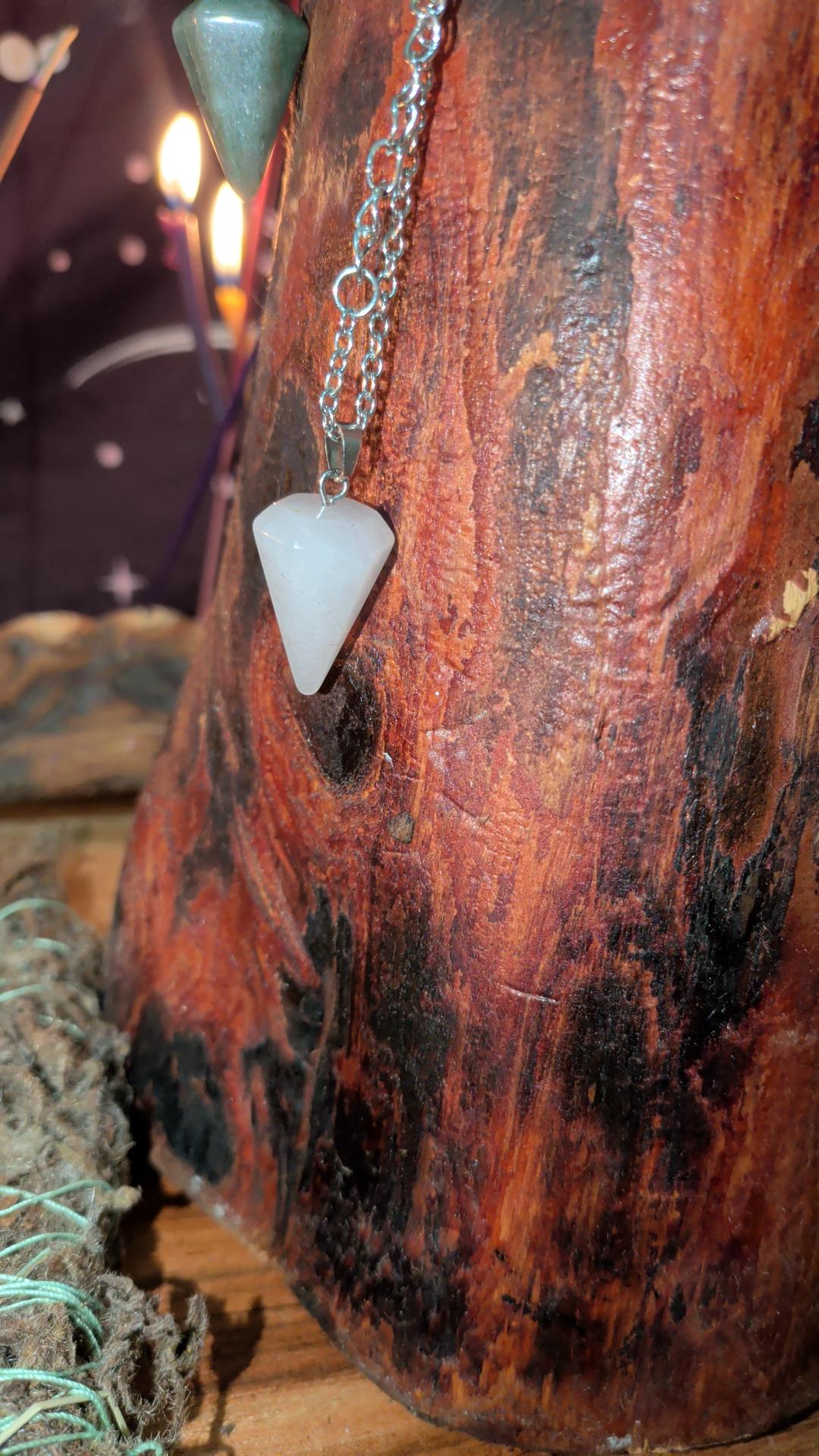 Crystal Pendulum Necklace | Alligator Tooth Talisman Jewelry