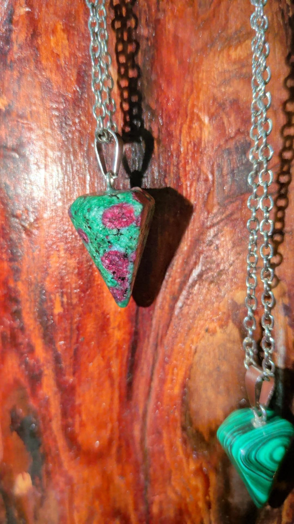 Crystal Pendulum Necklace: Alligator Tooth Backbone Talisman, Louisiana Bayou Magic Divination (18mm)