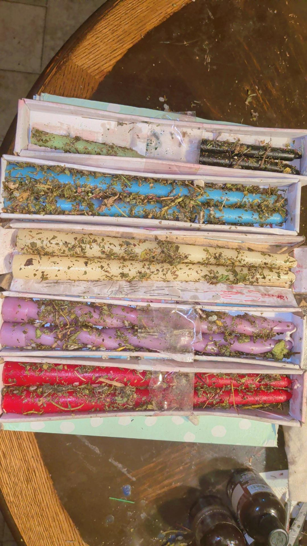 Hand-Rolled Herbal Intention Candles | Beeswax Chime Pillar Sets, Cajun Ritual Altar Candles
