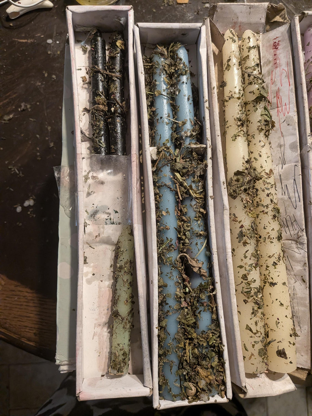 Hand-Rolled Herbal Intention Candles | Beeswax Chime Pillar Sets, Cajun Ritual Altar Candles
