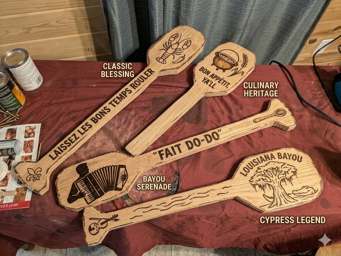 Hand-Burned Cypress Large Paddle | Father's Day Man Cave Decor Cypress