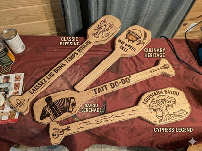 Hand-Burned Cypress Large Paddle | Father's Day Man Cave Decor Cypress