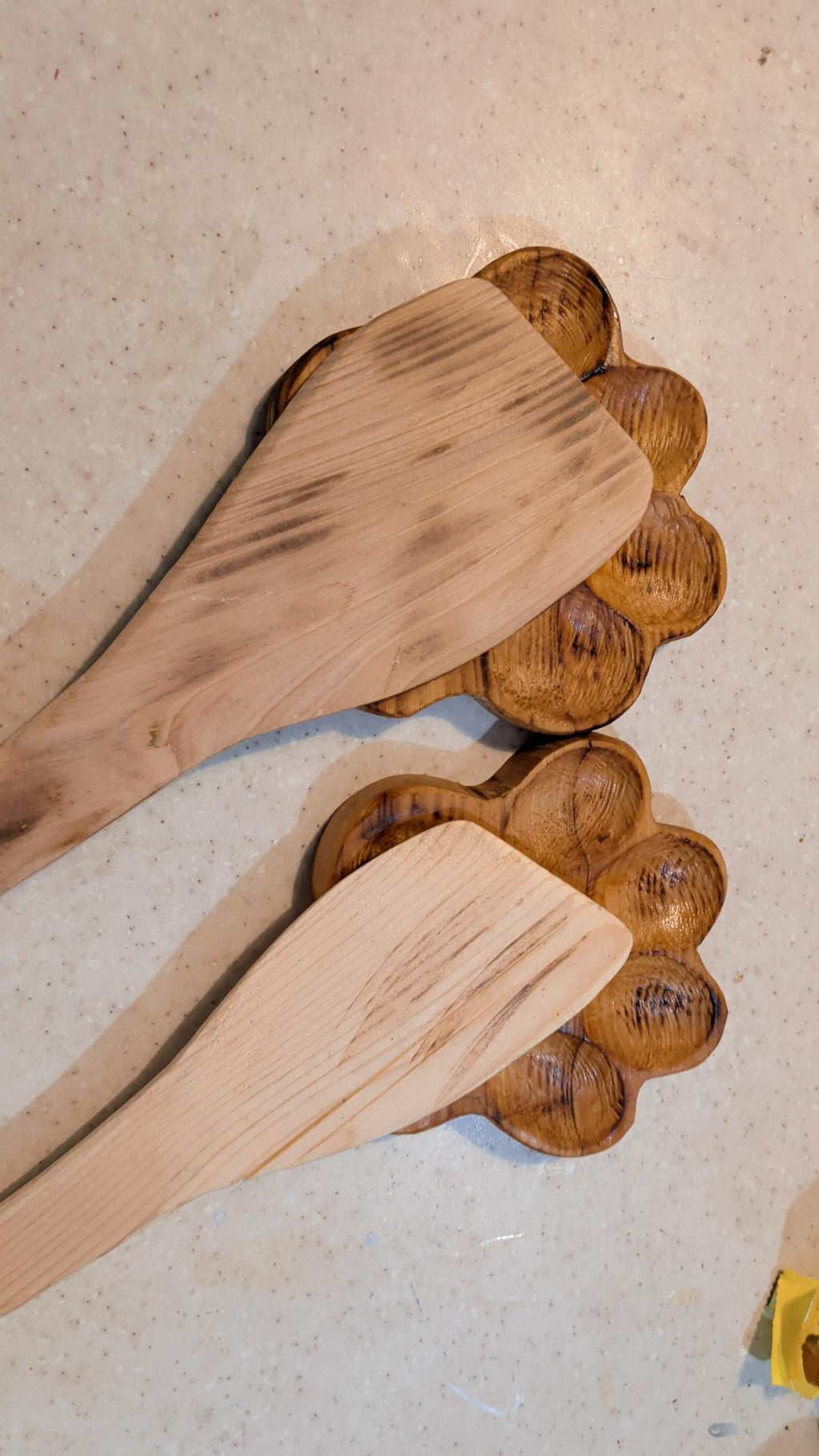 Handcrafted Paw Print Trivet Spoon Rest | Reclaimed Cypress Wood Kitchenware