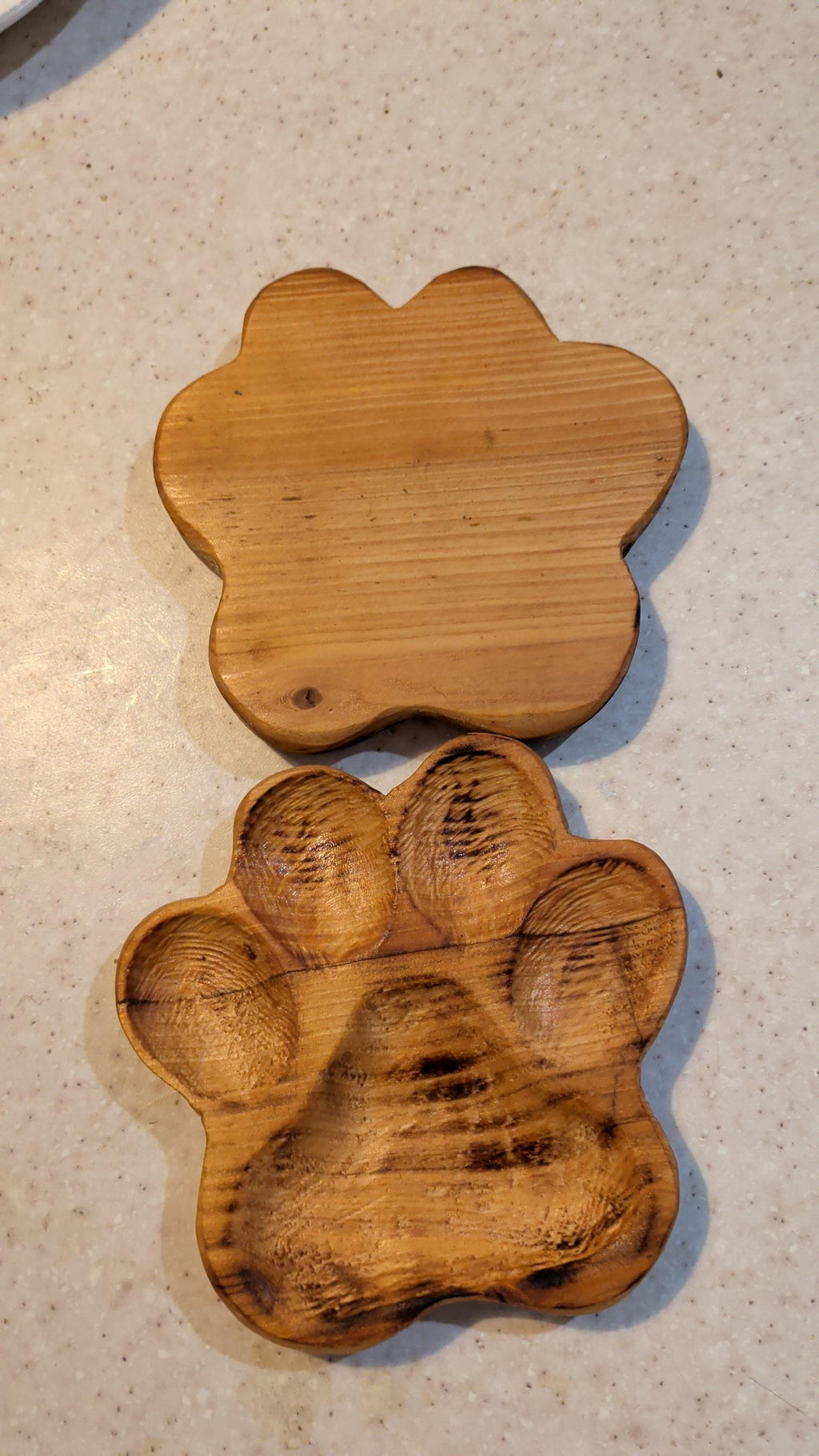 Handcrafted Paw Print Trivet Spoon Rest | Reclaimed Cypress Wood Kitchenware