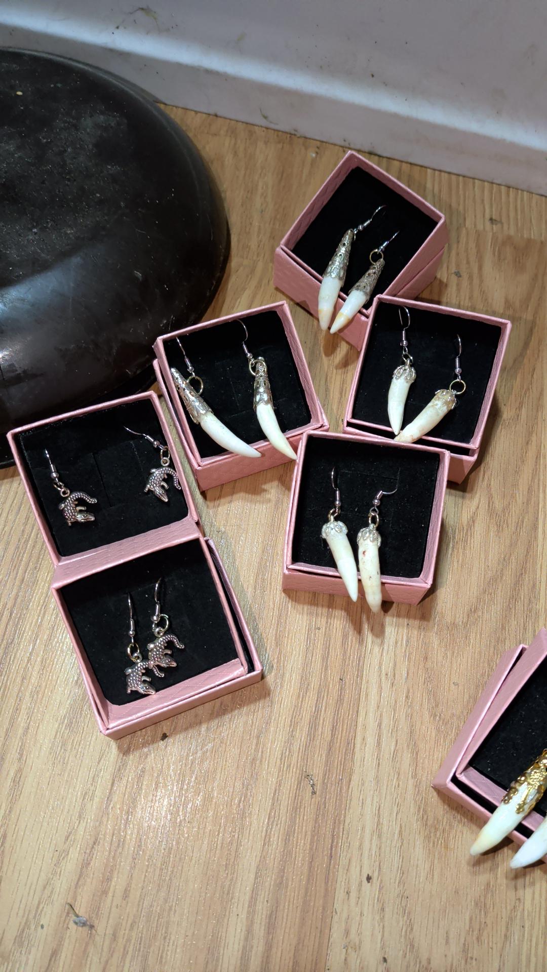 Genuine Alligator Tooth Earrings, Taxidermy Jewelry, Edgy Boho Accessories