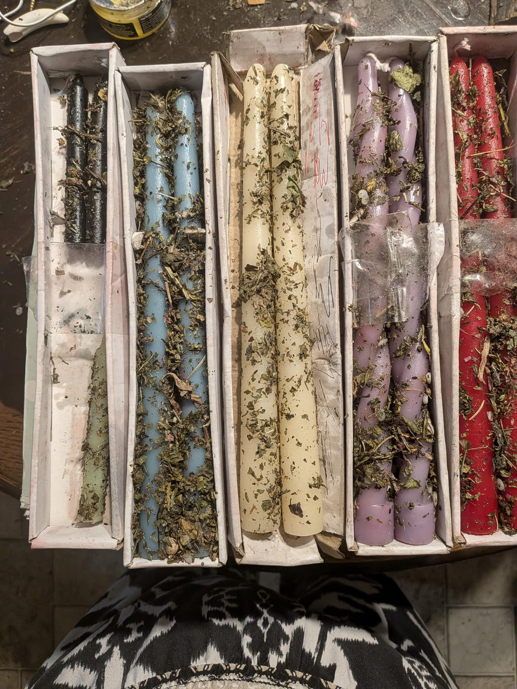 Hand-Rolled Herbal Intention Candles | Beeswax Chime Pillar Sets, Cajun Ritual Altar Candles