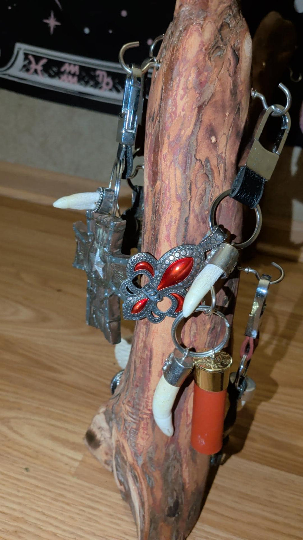 Rustic Cypress Knee Jewelry Display | Natural Wood Earring & Ring Organizer | Hand-Stained Display Stand