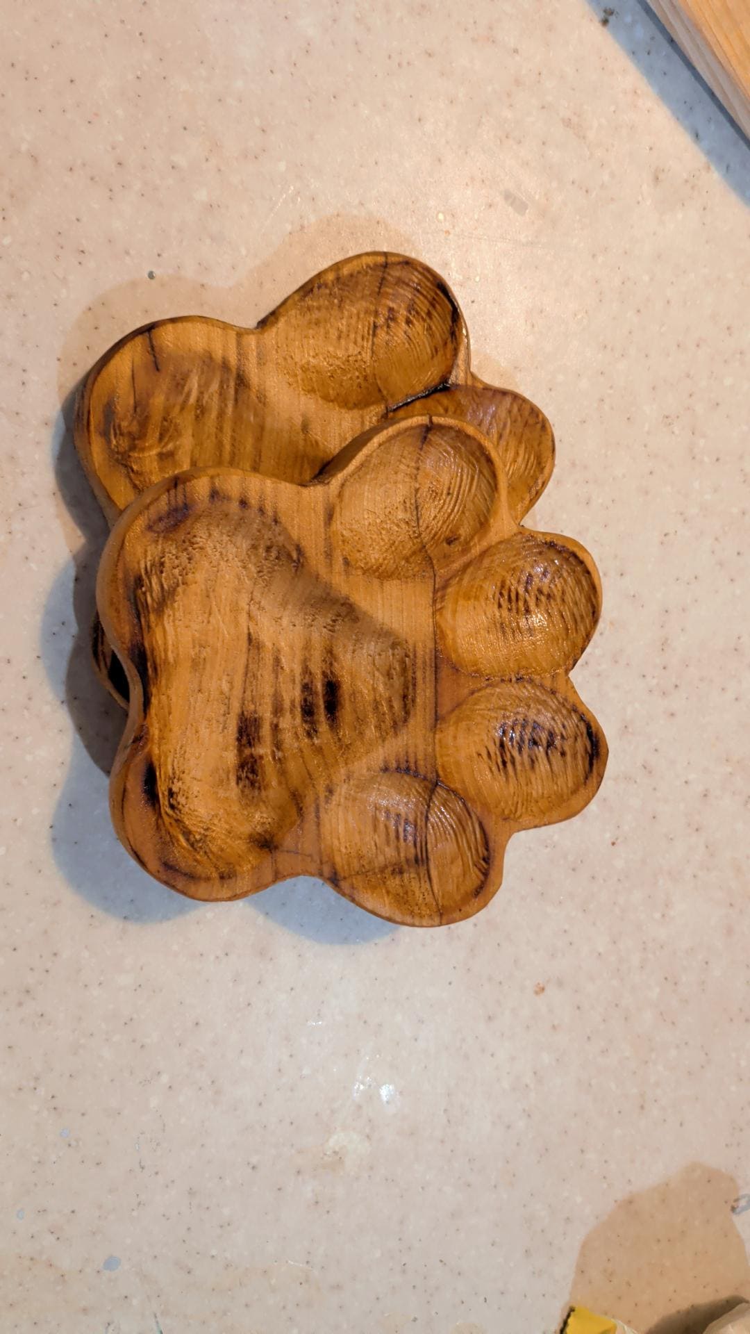 Handcrafted Paw Print Trivet Spoon Rest | Reclaimed Cypress Wood Kitchenware