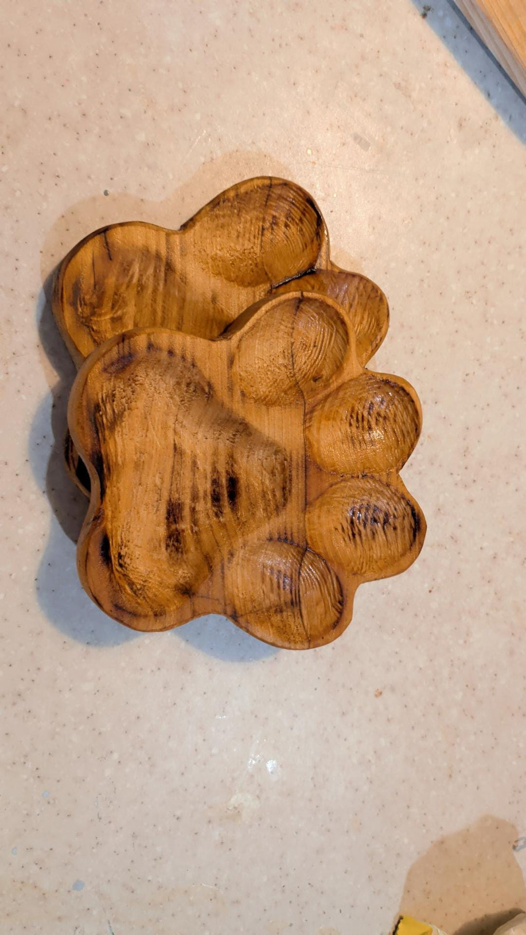 Handcrafted Paw Print Trivet Spoon Rest | Reclaimed Cypress Wood Kitchenware