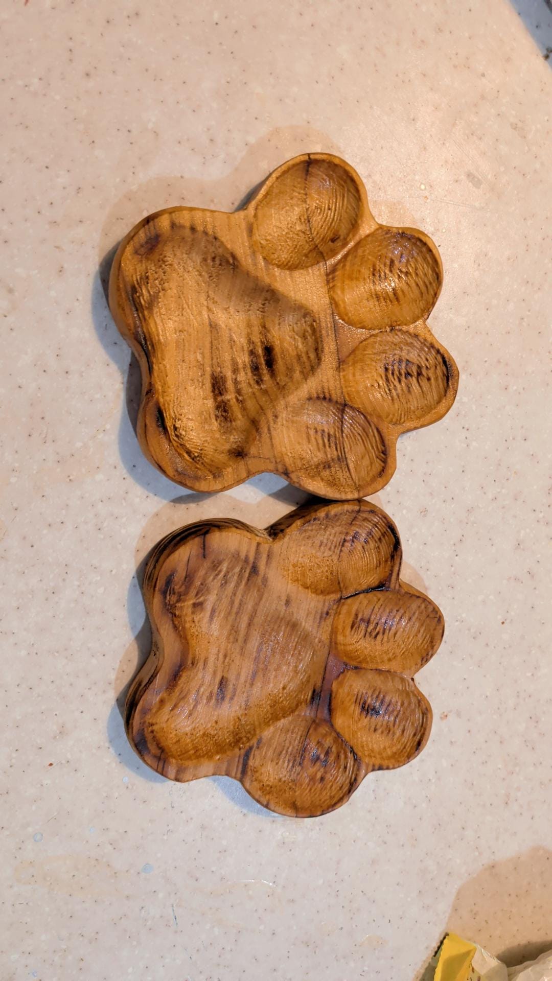 Handcrafted Paw Print Trivet Spoon Rest | Reclaimed Cypress Wood Kitchenware